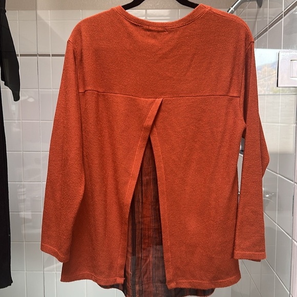 Rust Color Sweater with Scarf. Made in Italy. Size S - Picture 4 of 6